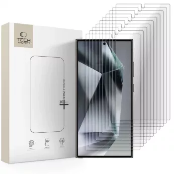TECH-PROTECT tvrdené sklo ochranná fólia displeja Bundle 10-Pack pre Samsung Galaxy S24 Ultra Clear