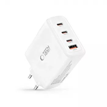 TECH-PROTECT NC140W-GAN 4-portová sieťová nabíjačka PD 140W / QC3.0 biela