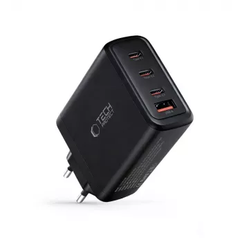 TECH-PROTECT NC140W-GAN 4-portová sieťová nabíjačka PD 140W / QC3.0 čierna