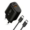 TECH-PROTECT NCA45W-GAN 2-portová sieťová nabíjačka PD 45W / QC3.0 + USB-C kábel čierna