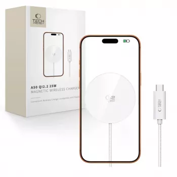 TECH-PROTECT A50 Magnetic MagSafe bezdrôtová nabíjačka 25W Qi2.2 biela