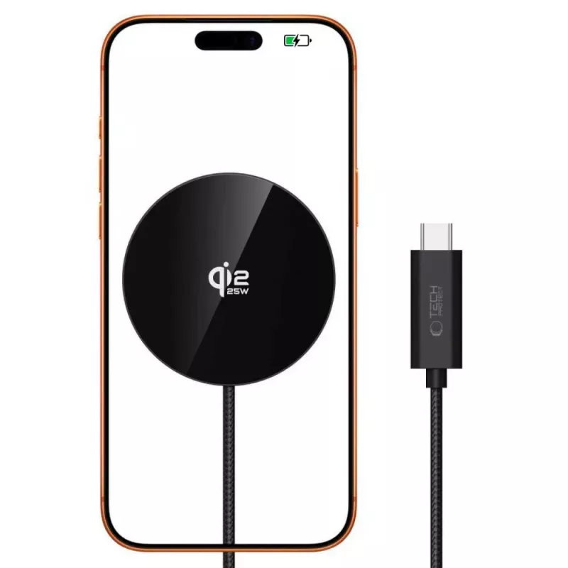 TECH-PROTECT A50 Magnetic MagSafe bezdrôtová nabíjačka 25W Qi2.2 čierna