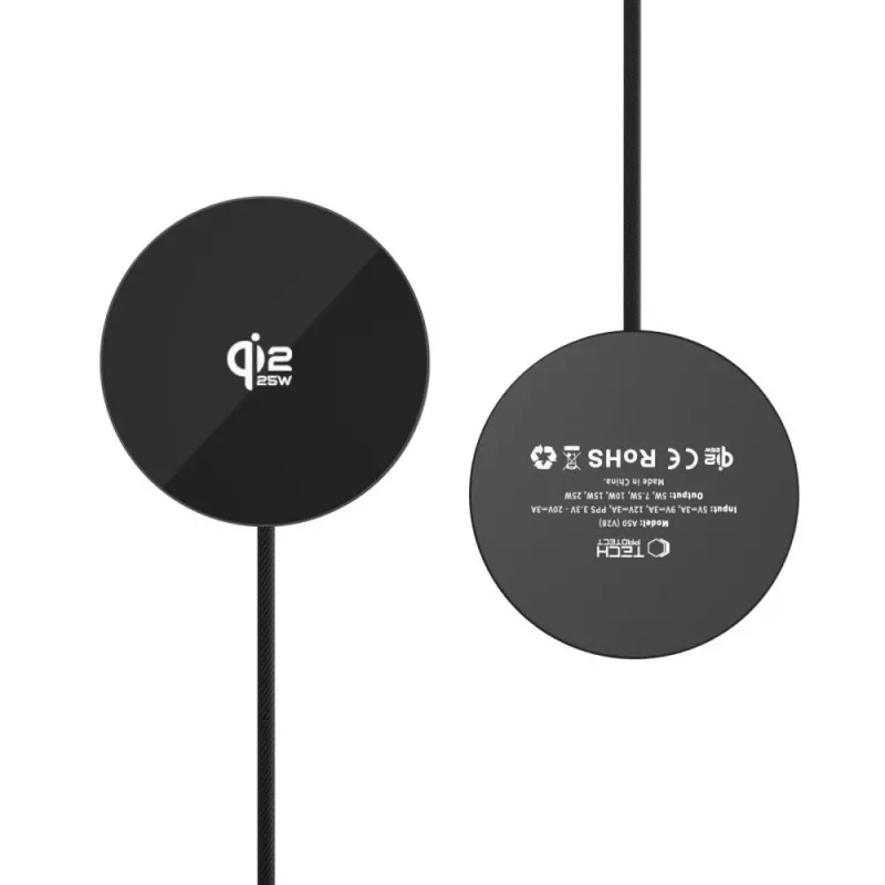 TECH-PROTECT A50 Magnetic MagSafe bezdrôtová nabíjačka 25W Qi2.2 čierna