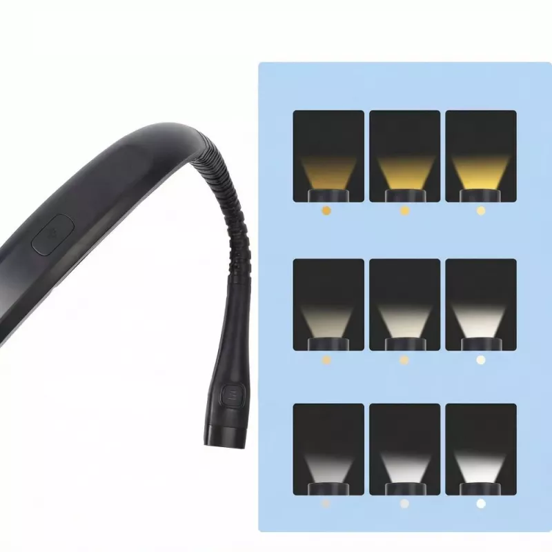 TECH-PROTECT LL200 čítacia lampa na krk čierna