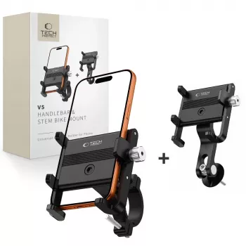 TECH-PROTECT V5 univerzálny držiak na bicykel na riadidlá a predstavec čierny