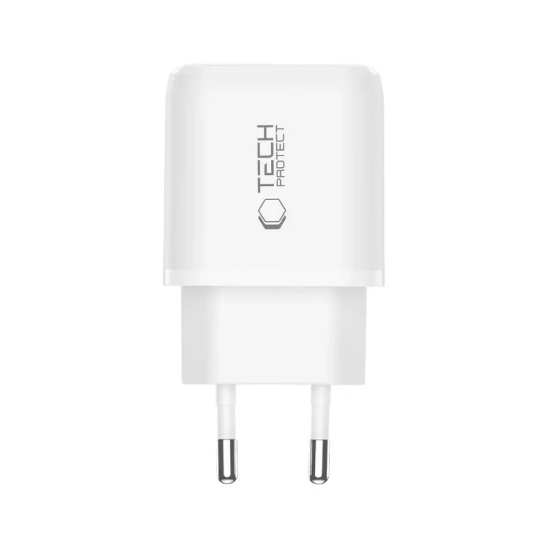 TECH-PROTECT NCA65W-GAN 2-portová sieťová nabíjačka PD 65W / QC3.0 biela