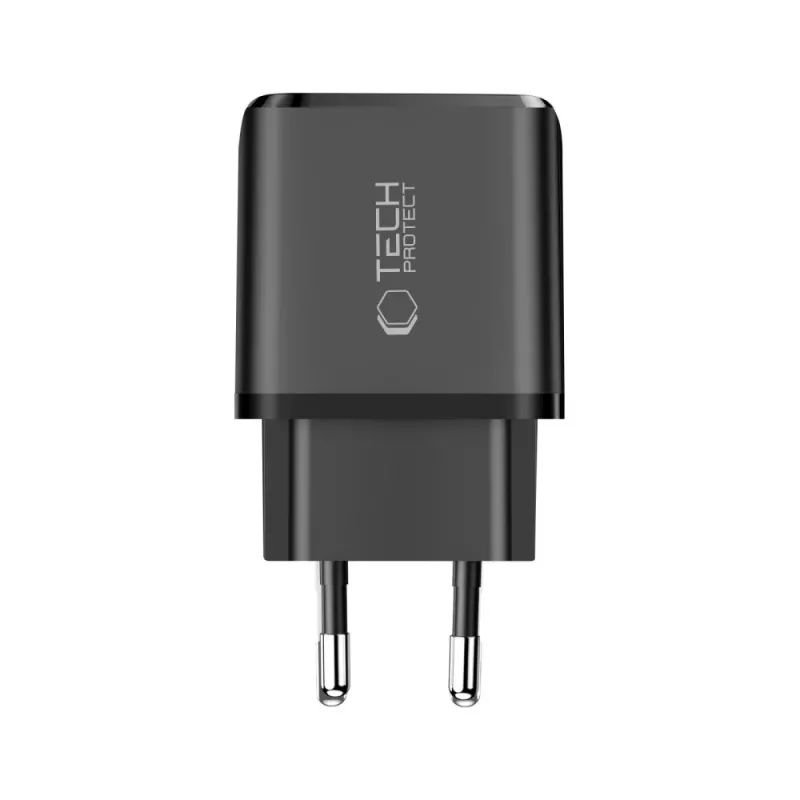 TECH-PROTECT NCA65W-GAN 2-portová sieťová nabíjačka PD 65W / QC3.0 čierna