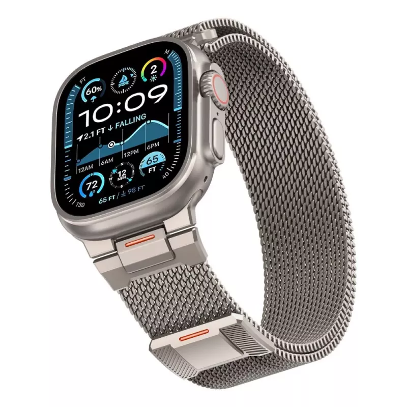 Tech-Protect Milano Vanguard pre Apple Watch 8 / 9 / 10 / 11 / SE / Ultra (44 / 45 / 46 / 49 mm) strieborné