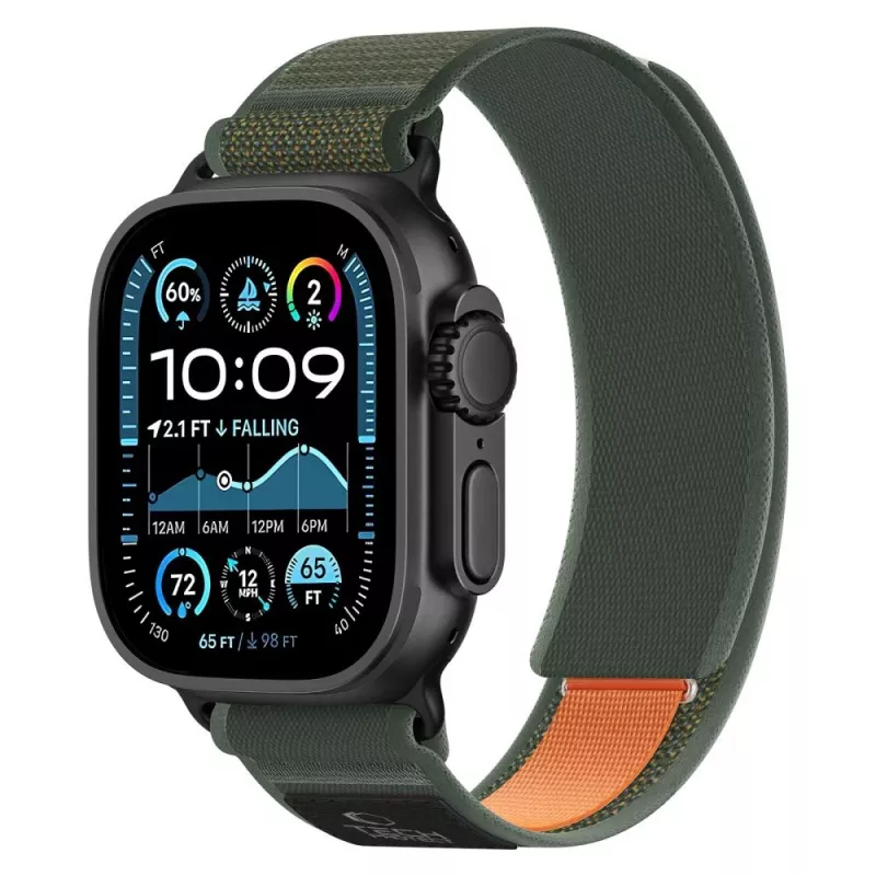 TECH-PROTECT NYLON ELITE APPLE WATCH 8 / 9 / 10 / 11 / SE / ULTRA (44 / 45 / 46 / 49 MM) zelená/oranžová
