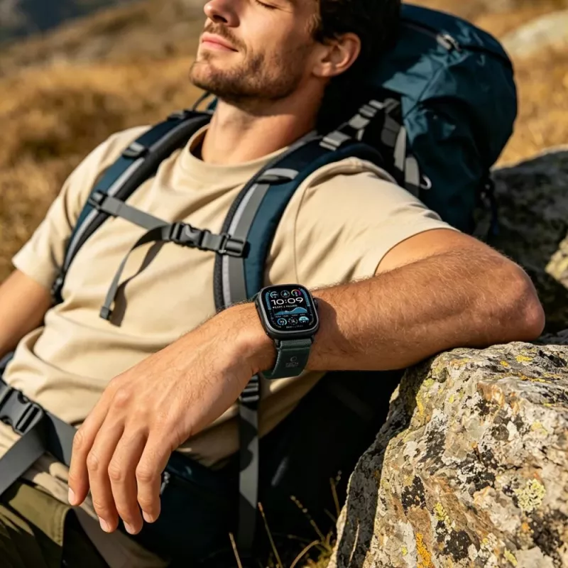 TECH-PROTECT NYLON ELITE APPLE WATCH 8 / 9 / 10 / 11 / SE / ULTRA (44 / 45 / 46 / 49 MM) zelená/oranžová