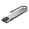 TECH-PROTECT HB09 hub adaptér 8-in-1 USB-C na USB-A 3.0, USB-C 3.0, HDMI 4K 60Hz, SD/TF, PD 100W, RJ45 Gigabit Ethernet, Space Grey