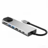 TECH-PROTECT HB09 hub adaptér 8-in-1 USB-C na USB-A 3.0, USB-C 3.0, HDMI 4K 60Hz, SD/TF, PD 100W, RJ45 Gigabit Ethernet, Space Grey