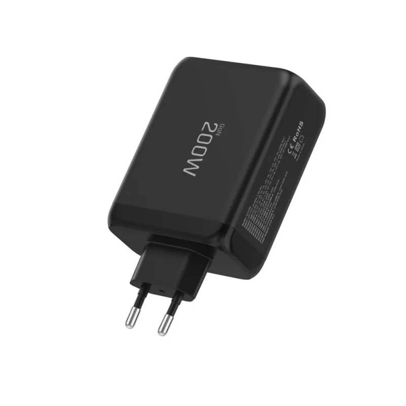 TECH-PROTECT NC200W-GAN 4-portová sieťová nabíjačka PD 200W / QC3.0 čierna