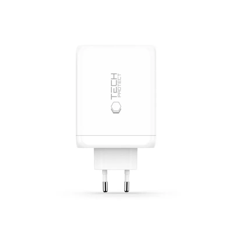 TECH-PROTECT NC200W-GAN 4-portová sieťová nabíjačka PD 200W / QC3.0 biela