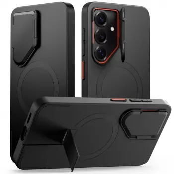 TECH-PROTECT Kevlar Aura MagSafe puzdro pre Samsung Galaxy S26, čierne/oranžové