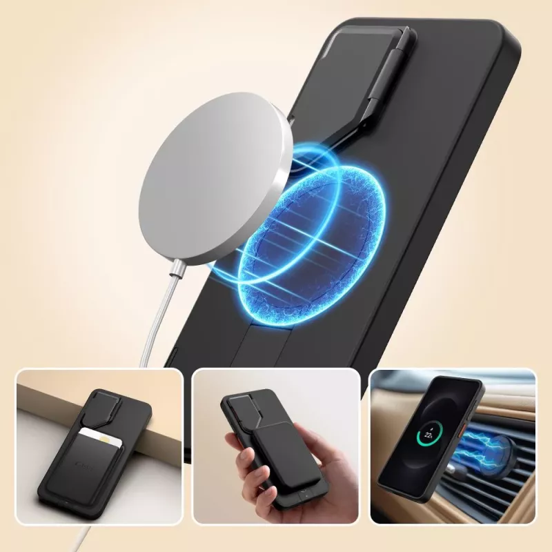 TECH-PROTECT Kevlar Aura MagSafe puzdro pre Samsung Galaxy S26, čierne/oranžové