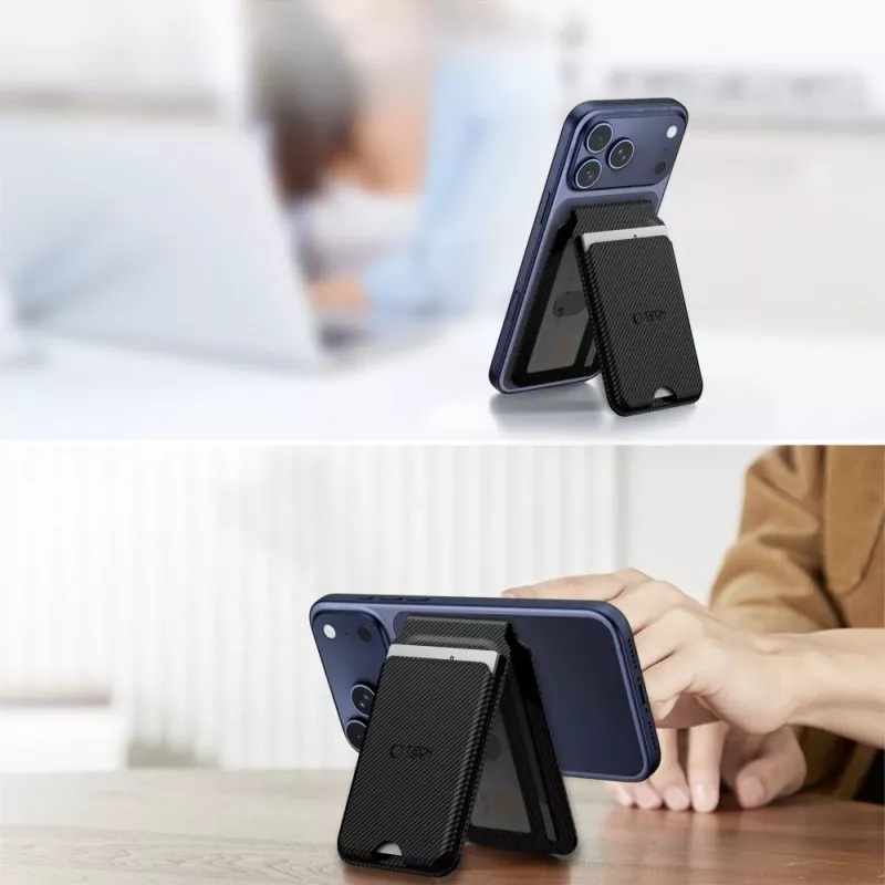 TECH-PROTECT MAGWALLET STAND MAGSAFE UNIVERZÁLNY MAGNETICKÝ DRŽIAK NA KARTY CARBON