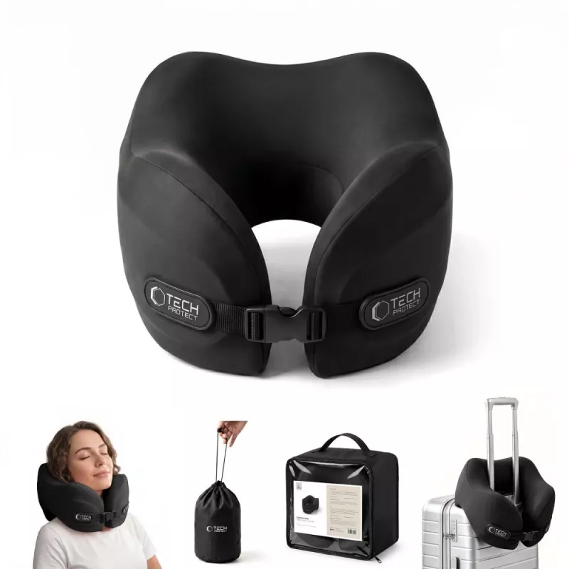 TECH-PROTECT COMFORTREST cestovný nákrčník čierny