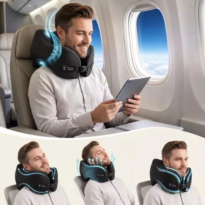 TECH-PROTECT COMFORTREST cestovný nákrčník čierny