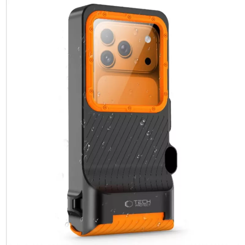 TECH-PROTECT IPX8 PRO univerzálne potápačské vodotesné puzdro čierna/oranžová