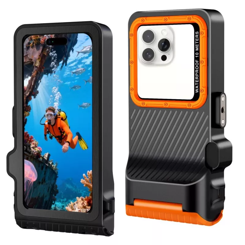 TECH-PROTECT IPX8 PRO univerzálne potápačské vodotesné puzdro čierna/oranžová