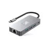 TECH-PROTECT HB05 9-in-1 USB-C Hub Adapter s USB 2.0, USB 3.0, HDMI 4K 60Hz, SD/TF, PD 100W, RJ45 Gigabit Ethernet, Space Grey