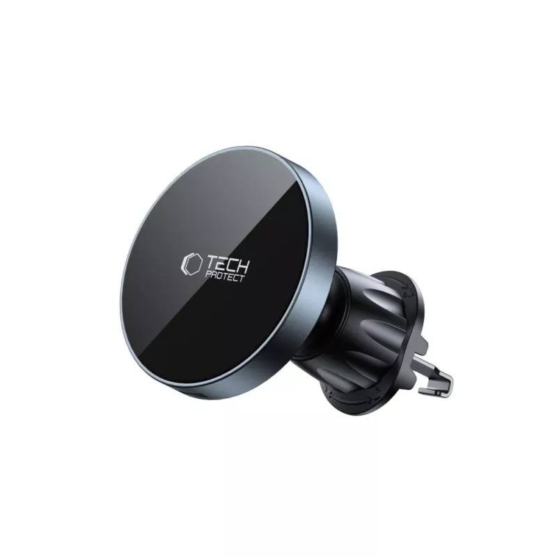TECH-PROTECT MM15W-V5 magnetický MagSafe držiak do auta do CD a do vetracej mriežky, bezdrôtová nabíjačka 15W čierna