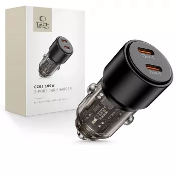TECH-PROTECT CC03 2-portová autonabíjačka PD 100W čierna
