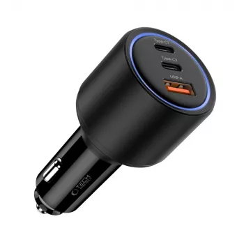 TECH-PROTECT CC04 3-portová autonabíjačka PD 175W čierna