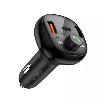 TECH-PROTECT CC06 3-portová autonabíjačka PD 72W + FM vysielač Bluetooth čierna