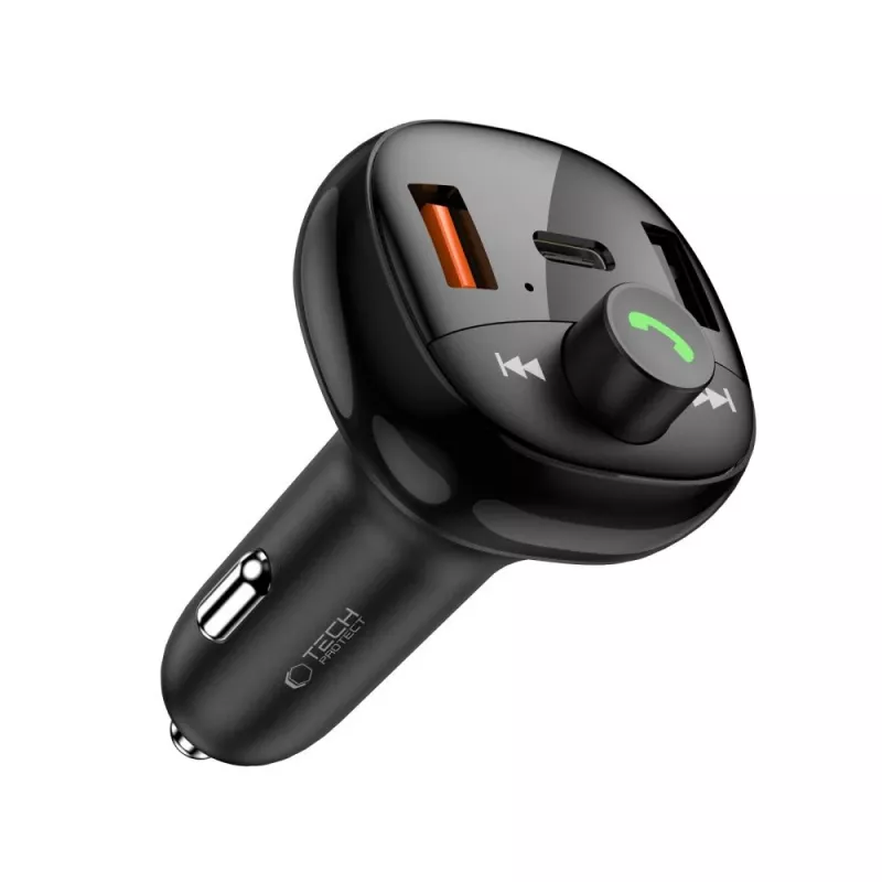 TECH-PROTECT CC06 3-portová autonabíjačka PD 72W + FM vysielač Bluetooth čierna
