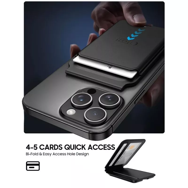 TECH-PROTECT MagWallet Stand MagSafe univerzálne magnetické puzdro na karty čierne