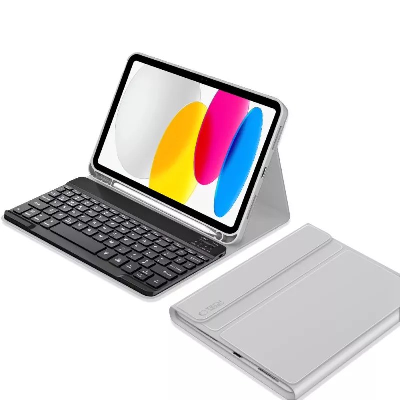 Tech-Protect SC Pen + puzdro s klávesnicou pre iPad 10,9 palca (10. gen, 2022) / iPad Air 11 palcov (M2, 2024) / iPad Pro 11 palcov (M4, 2024) - sivé