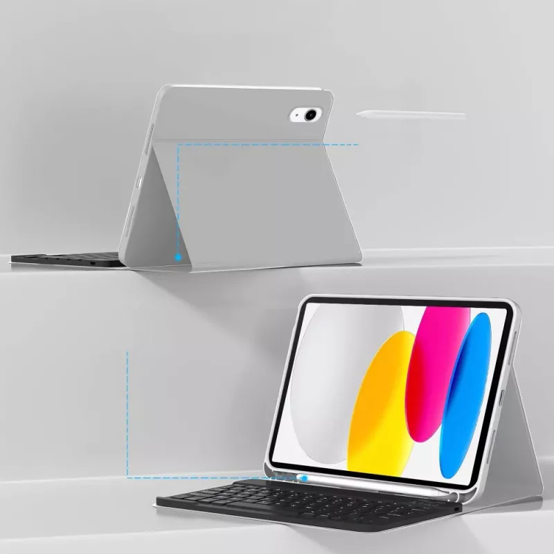 Tech-Protect SC Pen + puzdro s klávesnicou pre iPad 10,9 palca (10. gen, 2022) / iPad Air 11 palcov (M2, 2024) / iPad Pro 11 palcov (M4, 2024) - sivé
