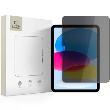 Tech-Protect Glass Spy+ ochranná fólia displeja pre Apple iPad 10,9 palca (10. generácia 2022) / 11 palcov (2025) - tvrdené sklo, 2-smerné súkromie, tvrdosť 9H, 0,3 mm, oleofóbna vrstva, bez bublín, transparentná