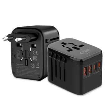 TECH-PROTECT TA200 cestovný adaptér EU / UK / US / AU čierny