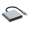 TECH-PROTECT HB08 hub adaptér 4-in-1 USB-C + USB 2.0 + 2x HDMI 4K 60Hz Space Grey