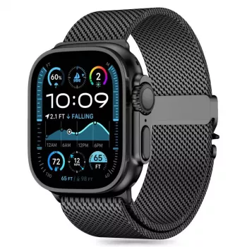 TECH-PROTECT MILANO Apple Watch 8 / 9 / 10 / 11 / SE / Ultra (44 / 45 / 46 / 49 mm) čierny remienok z nerezovej ocele Milanese Loop