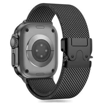 TECH-PROTECT MILANO Apple Watch 8 / 9 / 10 / 11 / SE / Ultra (44 / 45 / 46 / 49 mm) čierny remienok z nerezovej ocele Milanese Loop