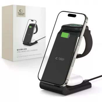 TECH-PROTECT QI15W-A36 3-in-1 bezdrôtová nabíjačka pre Apple čierna