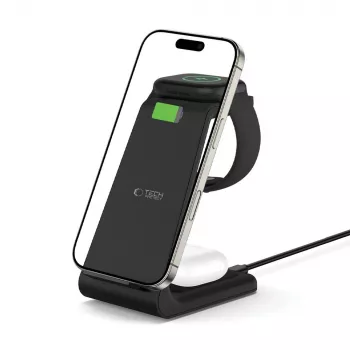 TECH-PROTECT QI15W-A36 3-in-1 bezdrôtová nabíjačka pre Apple čierna