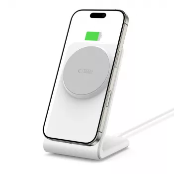 TECH-PROTECT QI15W-A38 magnetická MagSafe bezdrôtová nabíjačka biela