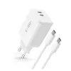 TECH-PROTECT NC45W-GAN 2-portová sieťová nabíjačka PD 45W + USB-C kábel biela
