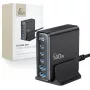 TECH-PROTECT DC140W-GAN 5-portová stolová nabíjačka PD 140W / QC3.0 čierna