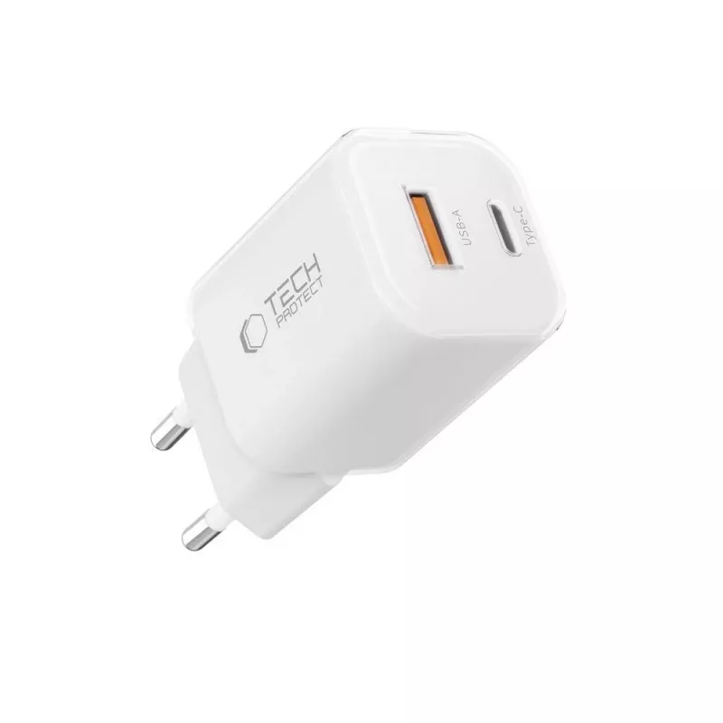 TECH-PROTECT NCM33 2-portová sieťová nabíjačka PD 33W / QC3.0 biela