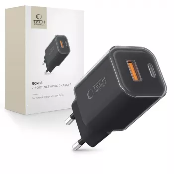 TECH-PROTECT NCM33 2-portová sieťová nabíjačka PD 33W / QC3.0 čierna