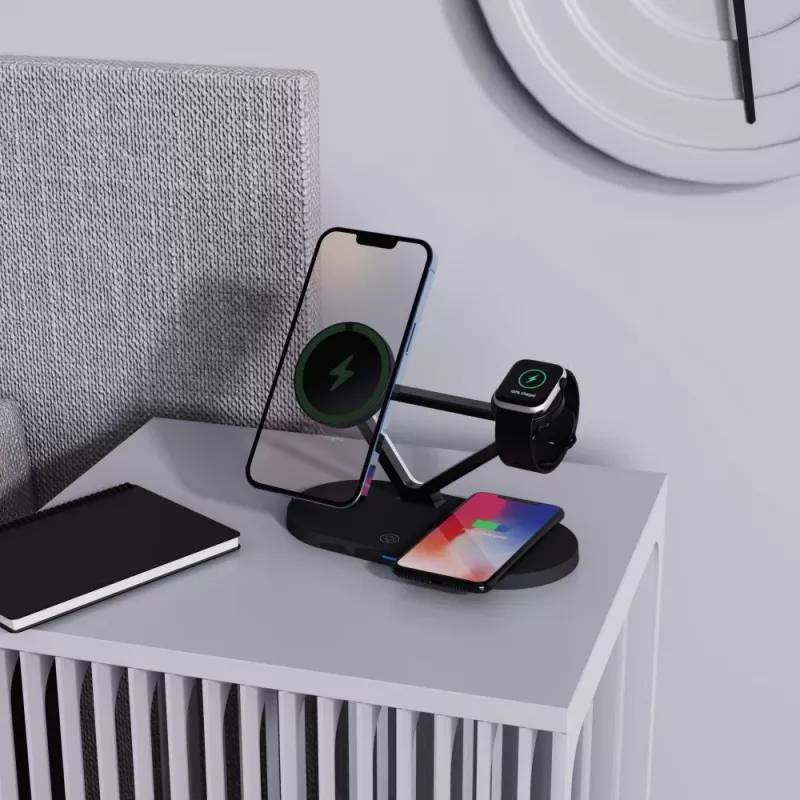Tech-Protect QI15W-A41 3IN1 MagSafe nabíjací stojan čierny