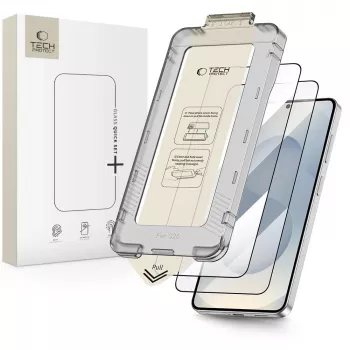 Tvrdené sklo ochranná fólia TECH-PROTECT Quick Set+ 2 balenie pre Samsung Galaxy S26 čierna