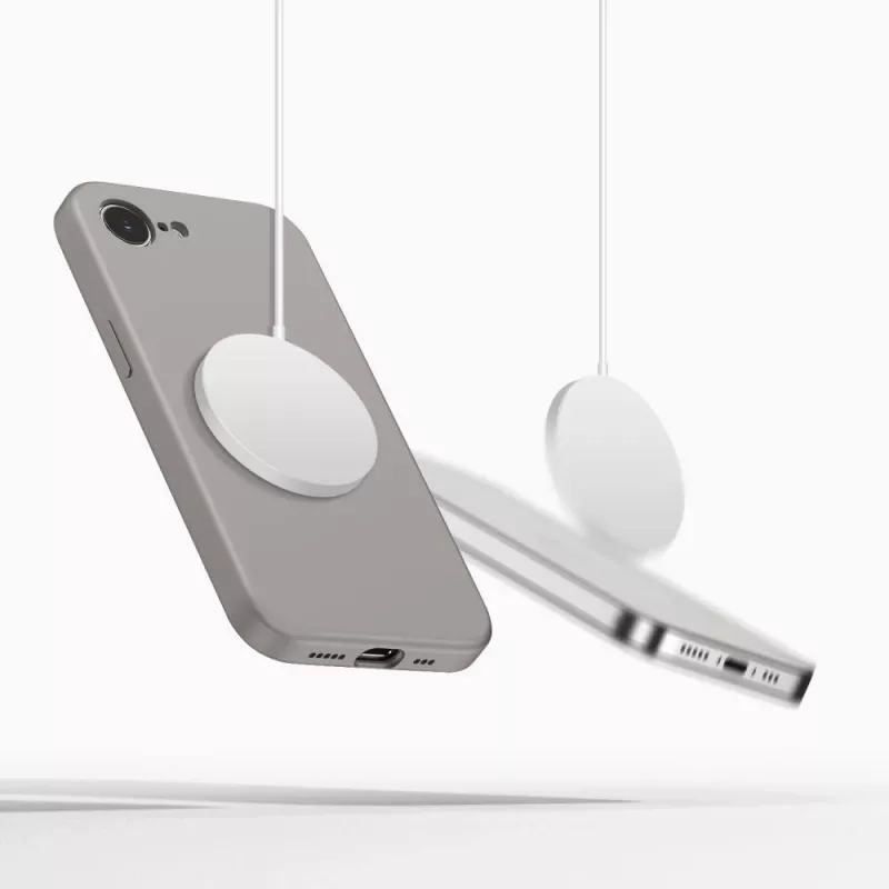 Tech-Protect Silicone MagSafe puzdro pre Apple iPhone 16E / 17E, kamenná sivá