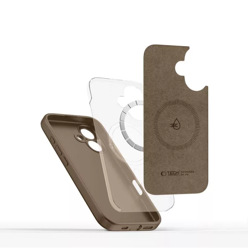 Tech-Protect Silicone MagSafe puzdro pre Apple iPhone 16E / 17E - čokoládovo hnedá